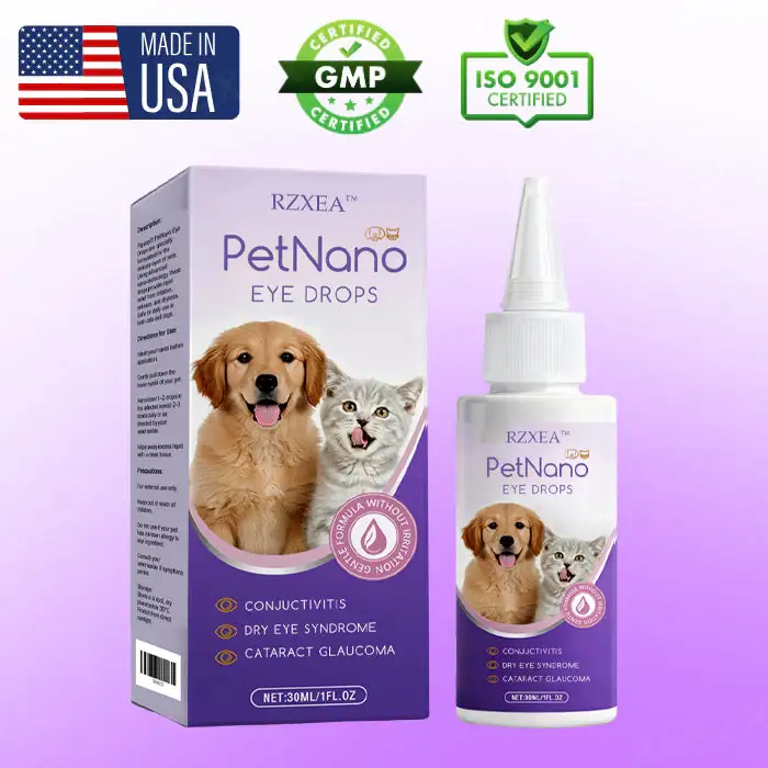 👁️ Clear Cloudy Eyes & Tear Stains | RZXEA™ PetNano Eye Drops