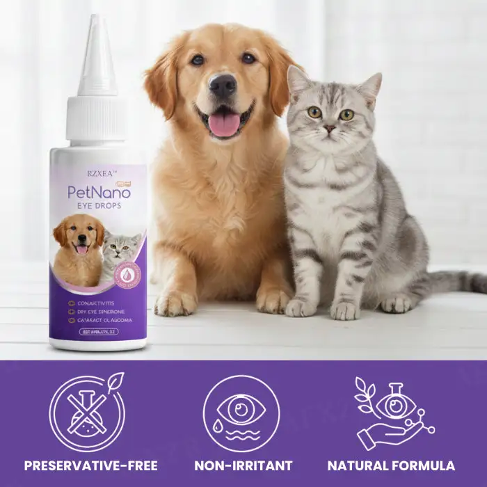 👁️ Clear Cloudy Eyes & Tear Stains | RZXEA™ PetNano Eye Drops