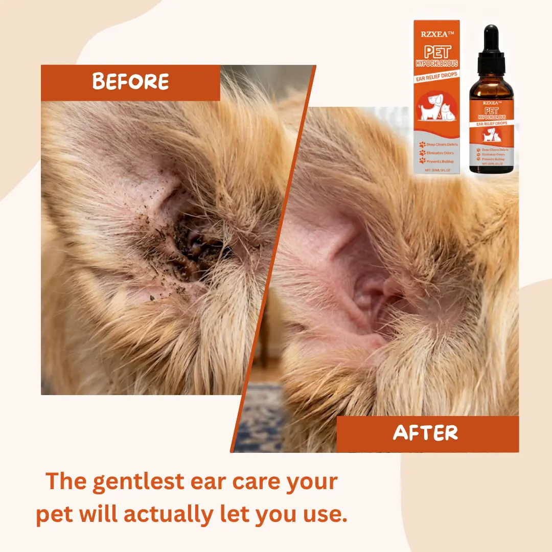 🐾 Stop the Scratching, Soothe the Ears | RZXEA™ Pet Hypochlorous Ear Relief Drops